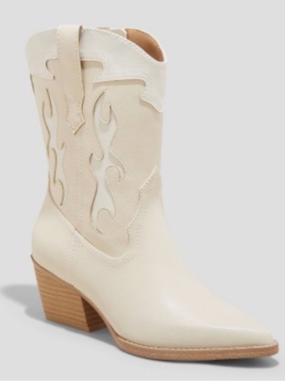 Universal Thread Xena Cream Western Mid-Calf Heeled Boots